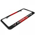 Ipick Image Made For Chevrolet Corvette C7 Racing Stripe Black Metal License Plate Frame