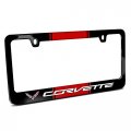Ipick Image Made For Chevrolet Corvette C7 Racing Stripe Black Metal License Plate Frame