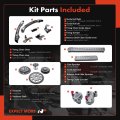 A-premium 16pcs Engine Timing Chain Kit W Tensioner More Fits Dohc 4cyl 2 7l Compatible With Toyota 4runner Hiace 06-15 Hilux