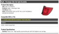 Right Passenger Side Outer Tail Light Assembly Body Mounted Compatible With 2016-2018 Honda Pilot