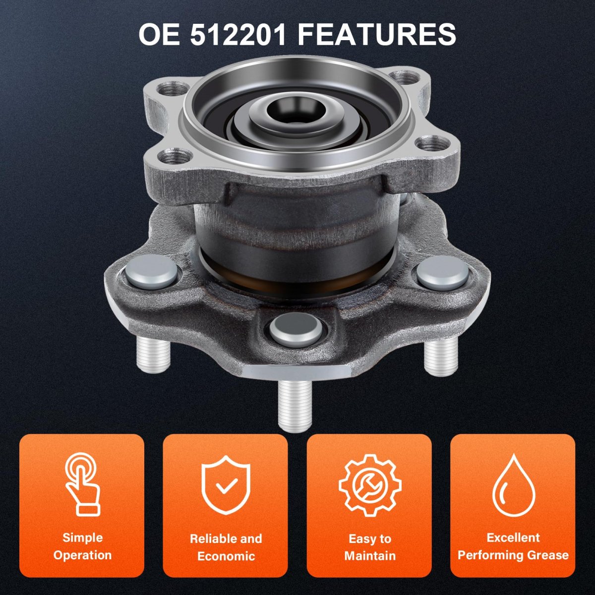 Rear Wheel Hub Bearing For Nissan Altima 2002 2006 Maxima 2004 2008 Quest 2009 512201