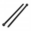 Uxcell M4x90mm Fully Thread Hex Socket Head Knurled Cap Screw Bolt Black 5pcs