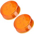 2 Pack 5 In Round Led Trailer Side Marker Lights Amber Waterproof Clearance Cab Roof Running For Trailers Surface Mount 12v 
