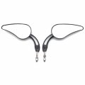 Httmt Mt382c- Motorcycle Black Raindrop Side Racing Mirrors Compatible With 1982-2016 H-d Street 500 750 Low Rider Superlow