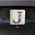 Letter J Floral Monogram Initial Tow Trailer Hitch Cover Plug Insert