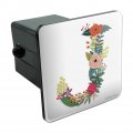 Letter J Floral Monogram Initial Tow Trailer Hitch Cover Plug Insert
