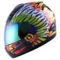 Wow Motorcycle Street Bike Full Face Helmet Chief Indian Black 