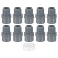 Pvc Male Adapter Pipe Fitting 10pcs 1 2 2-way Connectors With Sealant Tape Socket X Thread Hose Coupling For Plumbing Water 