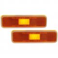 Dat Auto Parts Front Left Driver Right Passenger Pair Side Marker Assembly Reflector Light Replacement For 1974-1993 Dodge 