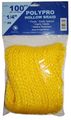 T W Evans Cordage 27-345 1 4-inch By 100-feet Hollow Braid Polypro Rope Yellow 