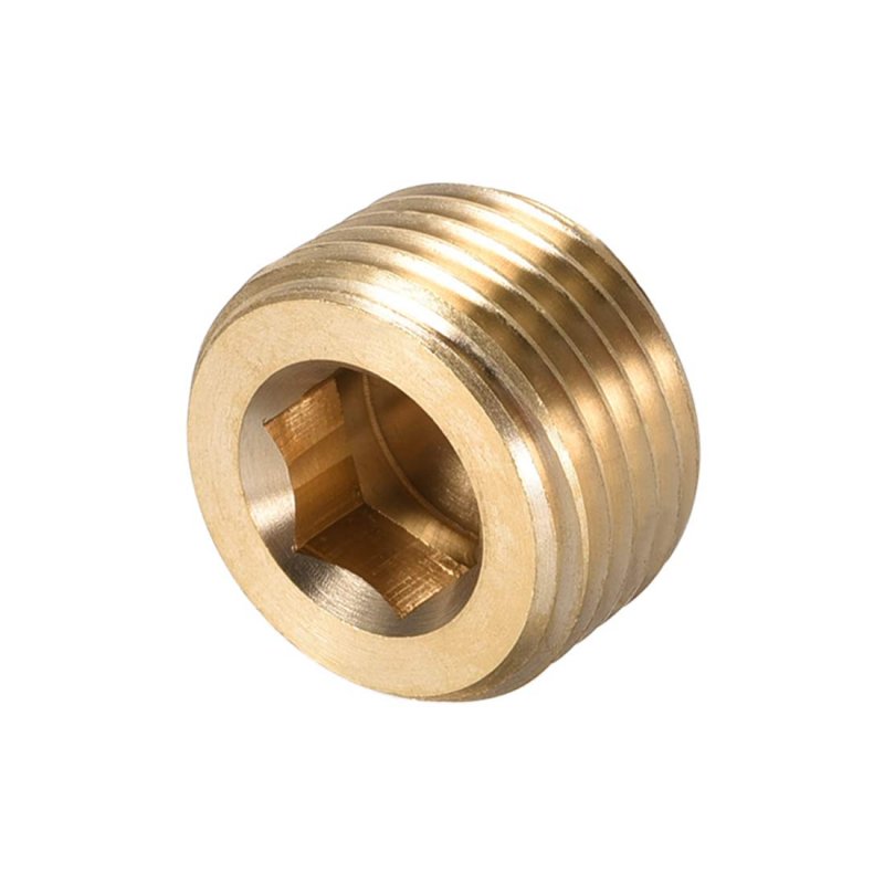 Brass Pipe Fitting Hex Counter Sunk Plug 1 2npt Male Socket Drive Countersunk Plugs