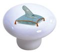 Set Of 2 Glass Slipper Ceramic Cabinet Drawer Pull Knobs 