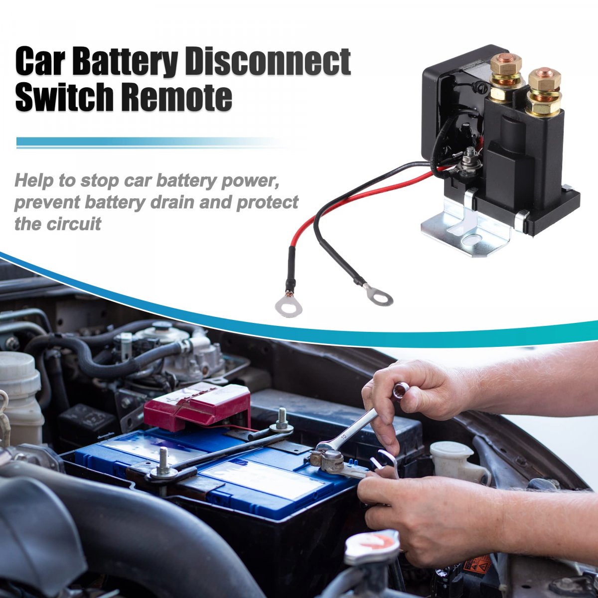 1 Set 12v Car Battery Disconnect Switch Remote Kill With 2 Wireless Keys Control 160ft Isolation Anti-theft For Rv Truck Atv