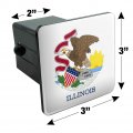 Illinois State Flag Tow Trailer Hitch Cover Plug Insert