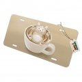 Foamy Cat Latte Art Novelty Metal Vanity Tag License Plate