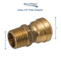 1 2 In Male Adapter Push To Connect Brass Fitting Reusable Rp-98008 Pipe Connector For Fresh Water Plumbing
