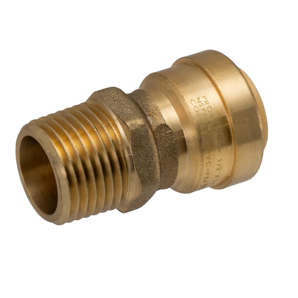 1 2 In Male Adapter Push To Connect Brass Fitting Reusable Rp-98008 Pipe Connector For Fresh Water Plumbing