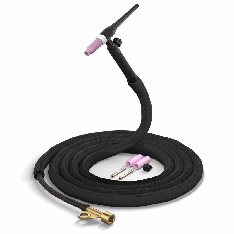 Tig Welding Torch Wp-17fv Gas-valve Head Flexible Air-cooled Complete With 12-ft Cable