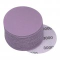 Uxcell 30pcs 3-inch Purple Sanding Discs 3000 Grits Hook And Loop Professional Aluminum Oxide Sand Paper Wet Dry Polish For