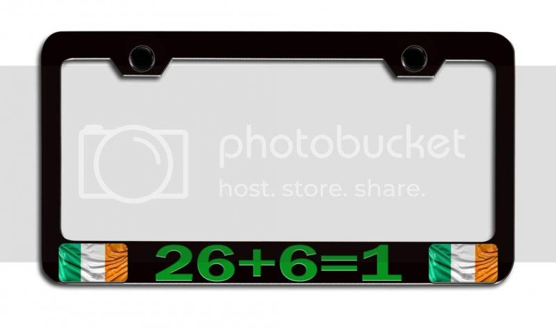 26 6 1 Irish Black Metal License Plate Frame Tag Holder S21