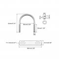 Uxcell Round U-bolts 58mm 2 28 Inner Width 84mm Length M8 304 Stainless Steel U Clamp Bolt With Nuts Washers And Plates For