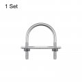Uxcell Round U-bolts 58mm 2 28 Inner Width 84mm Length M8 304 Stainless Steel U Clamp Bolt With Nuts Washers And Plates For