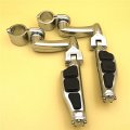 Xkh-chrome 360 Adjustable Peg Mounting Kit Flat End Footrest Foot Pegs Compatible With V-star Roadstar Suzuki Boulevard