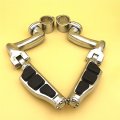 Xkh-chrome 360 Adjustable Peg Mounting Kit Flat End Footrest Foot Pegs Compatible With V-star Roadstar Suzuki Boulevard