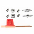 At02 4pcs Carbide Turning Inserts Cutters Set For Indexable Lathe Tool Holder Round 12mm Square 11mm Diamond 28mm 32mm Fit 