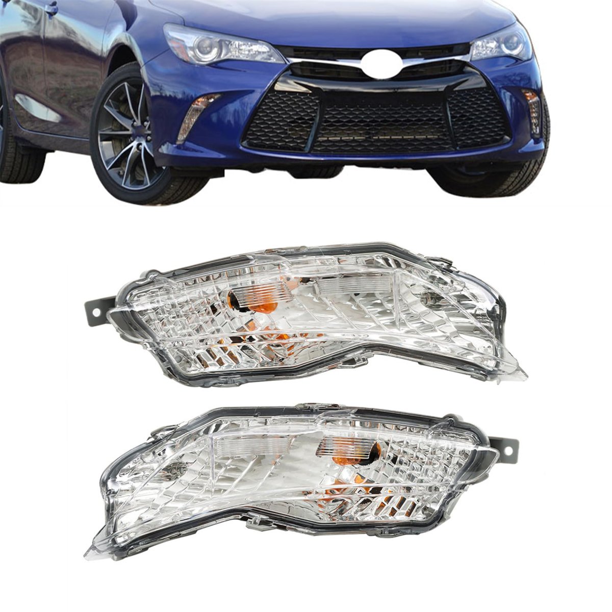 Front Fog Light Lamps Assembly For Camry Le Se 2015 2016 2017 Pair Left And Right Side Halogen Clear Lens To2531153 To2530153