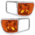 Hecasa Pair Headlight For 2000-2015d F650 F750 Headlamp Bezel Trim Corner Signal Lights Lens Driver Passenger Left Right 