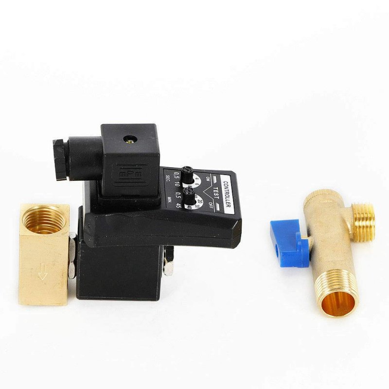 Automatic Electronic Timed Air Compressor Drain Valve Ac 110v 1 2 Compressors Way Adjustable With Power Cable