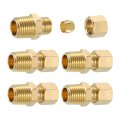 5pcs Brass Pipe Fitting 1 4 Od X Npt Male Compression Tube Union Connector Straight Coupling Adapter Fit 