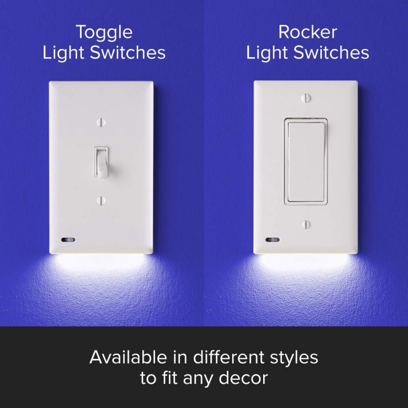 4 Pack Snappower Switchlight Led Night Light For Single-pole Switches Switch Plate With Lights Adjust Brightness Auto On Off