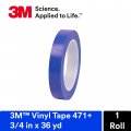 3m Talc Vinyl Tape 471 3 4 In X 36 Yd Indigo 1 Roll Fine Line For Paint Masking Striping Color Separation And Complex Designs