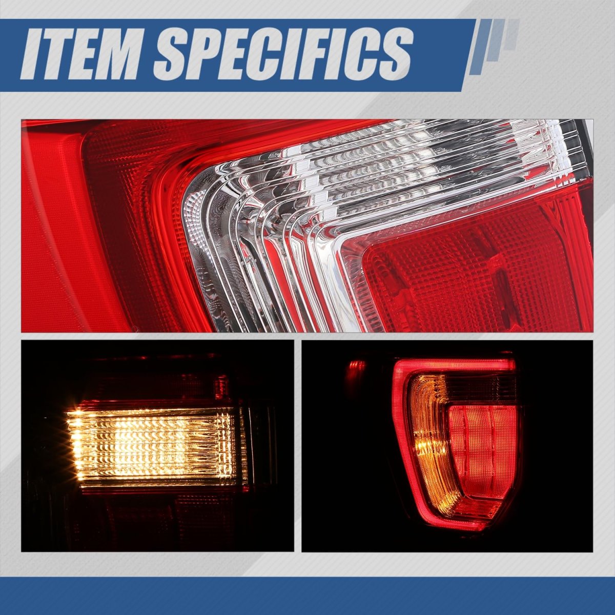 Rear Brake Tail Light Assembly For 2016 2017 2018 2019 Ford Explorer And Interceptor Utility Driver Left Side Chrome Housing