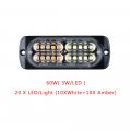 20-led Caution Emergency Beacon Warning Hazard Flash Strobe Light Compatible With Car Pov Construction Tow Truck Van Vehicle