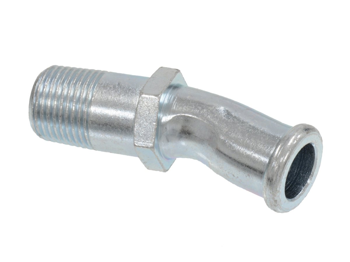 1956 1958 Corvette Water Pump Fitting Curved Lower 5 8 In