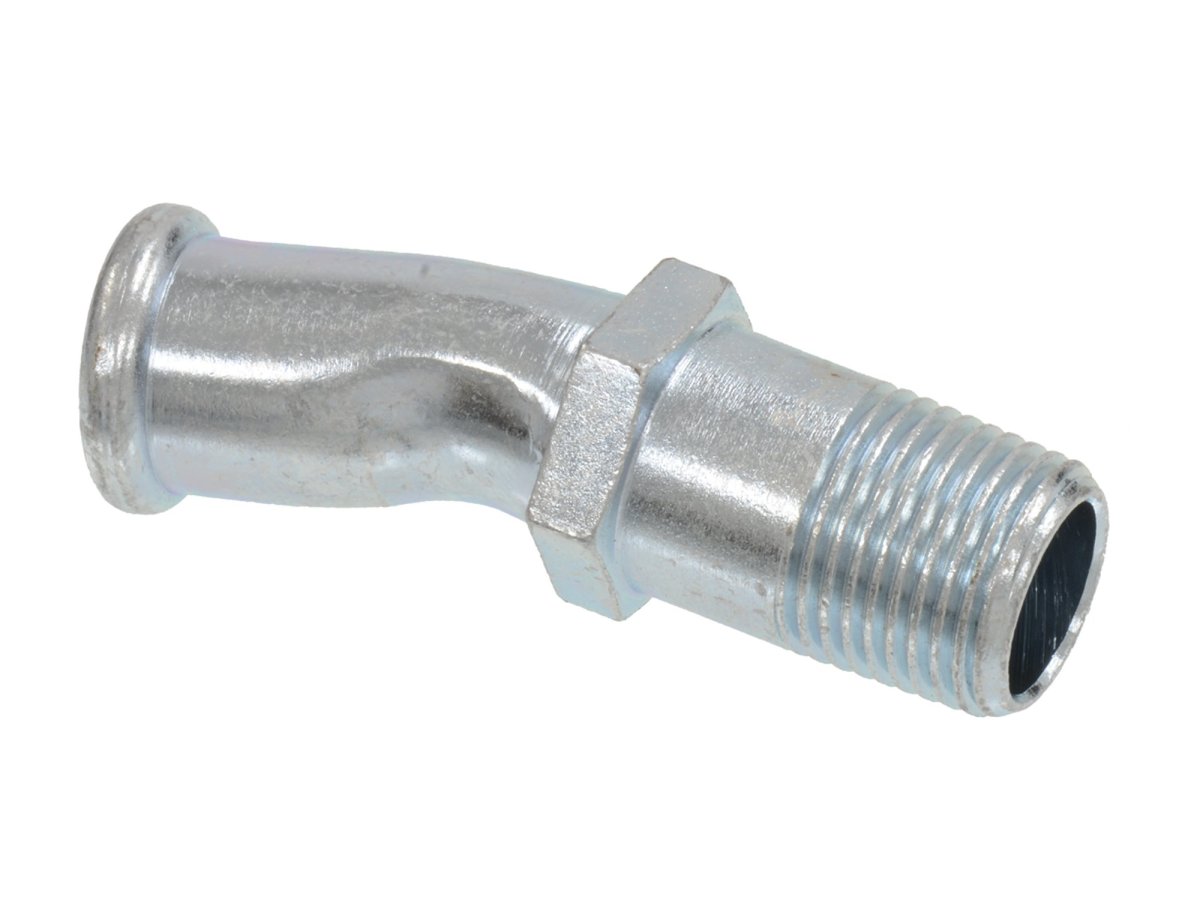 1956 1958 Corvette Water Pump Fitting Curved Lower 5 8 In