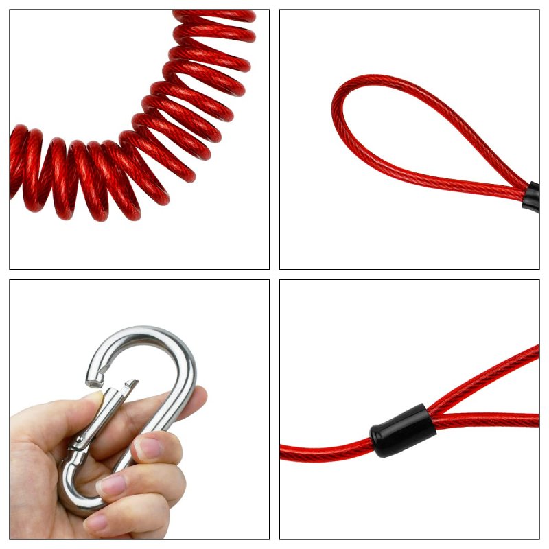 Yuntop 1 Pcs Rv Retractable Breakaway Trailer Cable Brake Heavy Duty Stainless Steel Spring Towing Coiled Wire Extend To 4ft