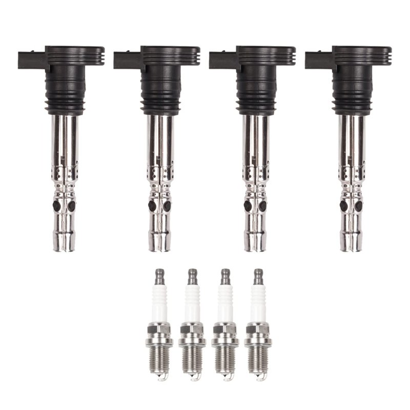 Ena Set Of 4 Ignition Coil With Platinum Spark Plug For Audi A4 Tt Beetle Golf Jetta Replacement Uf411