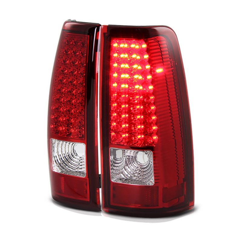 Led Tail Light Lamp Assembly For 2003-2006 Chevy Silverado 1500 2500 3500 Rosso Red Lens Driver And Passenger Side