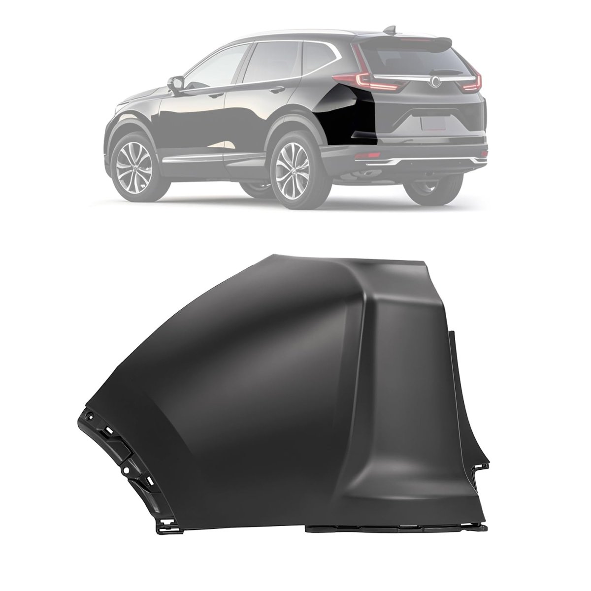 Rear Bumper End Cap For 2017-2022 Honda Cr-v Replacement 04717tlaa00zz Ho1116104 Cover Plastic Pp Painted Matte Black Left Side