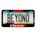 Dodge Dart Racing Stripe Black Metal License Plate Frame