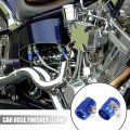 X Autohaux 2pcs An6 Hex Blue Car Hose Finisher Flexible Rubber Pipe Clamp With Screw Band Adapter Fitting For Oil Fuel Water
