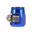 X Autohaux 2pcs An6 Hex Blue Car Hose Finisher Flexible Rubber Pipe Clamp With Screw Band Adapter Fitting For Oil Fuel Water