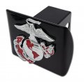 Marines Premium Red Anchor Black Metal Hitch Cover