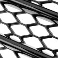 Qiilu Fog Light Grill Bumper Pair Glossy Black Honeycomb Meshe Grill Lower Fit For Rs5 B8 5 2013a 2016