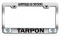 Happiness Is Catching Tarpon Fishing Chrome Metal License Plate Frame Tag Holder S95 