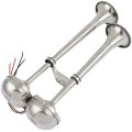Air Horn Stainless Steel Dual Trumpet Electric Train Car With Chamber Replacement For 12v Vehicles Trucks Lorrys Trains Boats 